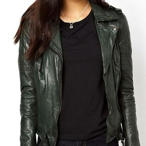 Forest Muubaa Quilted Nido Leather Jacket